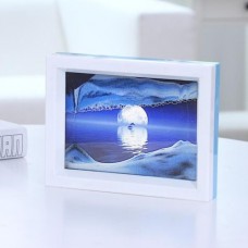 Framed Moving Sand Time Glass Picture Home Office Desk Decor Gift Sea Water Moon   142906054379